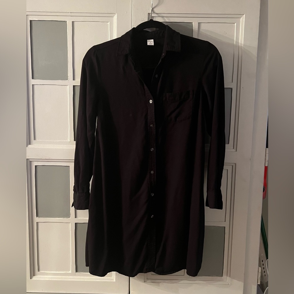 Old Navy Black Mini Shirt Dress